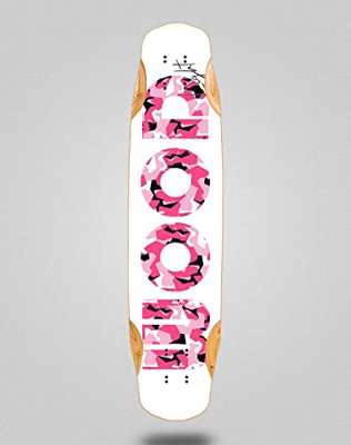 Wood Light Skate Skateboard Longboard Deck Mix Bamboo 38x8.45 Icon White Pink