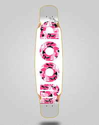 Wood Light Skate Skateboard Longboard Deck Mix Bamboo 46x9 Icon White Pink en oferta