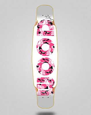 Wood Light Skate Skateboard Longboard Deck Mix Bamboo 46x9 Icon White Pink