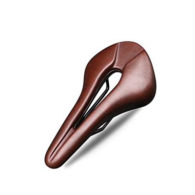 Dedbol Sillín de Cuero for Bicicleta de montaña, Asiento Hueco for Bicicleta de montaña, Apto for Hombre, sillín Transpirable for Ciclismo, Asiento có