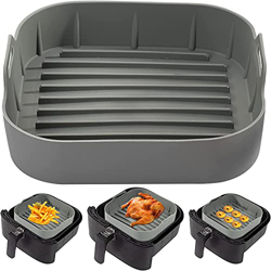 Olla de silicona para freidora de aire, cuadrada, antiadherente, para freidoras, reutilizables, seguros para alimentos, accesorios para horno precio
