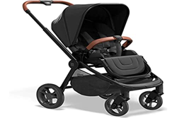 MOON Cochecito deportivo RESEA SPORT, color negro jaspeado, con ruedas sólidas, plegable con asiento deportivo, asiento convertible, respaldo extra la características