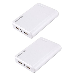 AuntYou 2X Cargador USB Portátil 5V 2A 18650 Power Bank Caja de Batería para iPhone6 Smartphone Color: Blanco precio