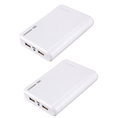 AuntYou 2X Cargador USB Portátil 5V 2A 18650 Power Bank Caja de Batería para iPhone6 Smartphone Color: Blanco