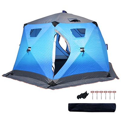 GLLDS Tienda de Pesca en Hielo con Ventanas, Tienda de Pesca en Hielo portátil con Bolsa de Transporte, Tienda de Pesca en Hielo Impermeable con Puert