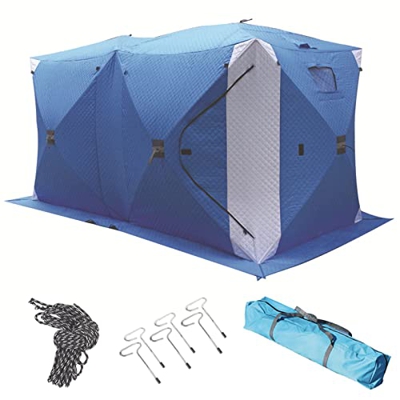 GLLDS Tienda de Pesca en Hielo Refugio de Pesca en Hielo portátil Pop-Up 6 Personas Tienda de Pesca en Hielo Impermeable Refugio de Pesca en Hielo con