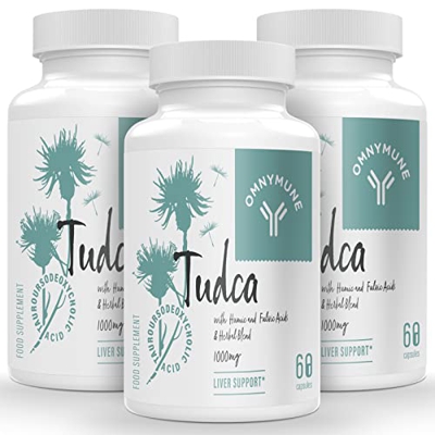 TUDCA Suplemento de apoyo al hígado - 1000mg por dosis, ácido tauroursodeoxicólico (180 Counts, Pack of 3)