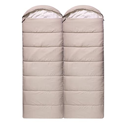 SXLIGHT Saco De Dormir Doble, Tamaño Queen, 3-4 Estaciones, Clima Cálido Y Frío, Saco De Dormir Liviano Impermeable para Adultos, Mochileros, Caminata