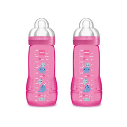 Intrucciones en lengua extranjera - Mam Easy Active - Juego de 2 biberones con tetina tamaño 3 (flujo rápido), 4 meses + 330 ml, transparente y rosa precio