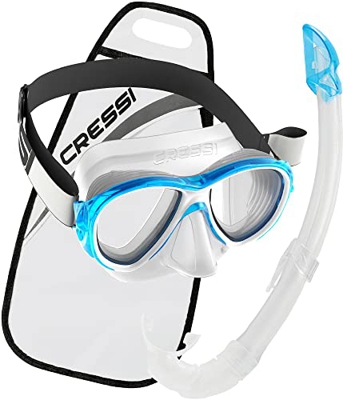 Cressi Samoa + Mexico Combo, Máscara y Snorkel Unisex Adulto, Transparente/Aguamarina, Única