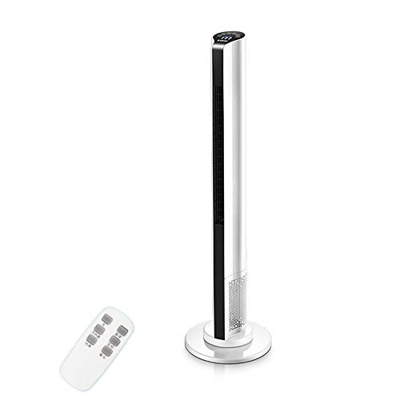 FMOPQ Intelligent Remote Control Leafless Fan Home Vertical Shaking Head Fan Silent Operation Wide Angle Shaking Head -50W