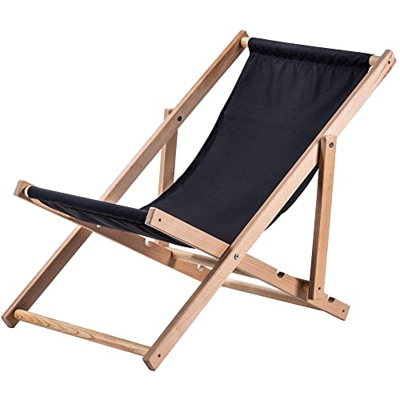 KADAX Tumbona de madera de haya, silla de playa de madera, tumbona de hasta 120 kg, tumbona plegable de madera, tumbona de playa, tumbona plegable par