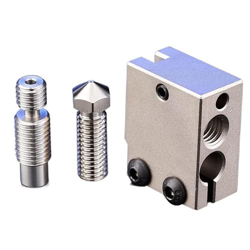 YYHH Aleación de titanio/acero inoxidable Heatbreak + boquilla volcán + bloque calentado de cobre chapado compatible con impresora 3D Volcano Hotend P en oferta