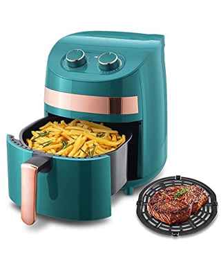 BAPRRJY Freidoras De Aire Bajas En Grasa Grandes Sin Aceite De 3,7 L, Cocina Digital De Circulación Rápida De 1000W, Horno Eléctrico, Temporizador De 