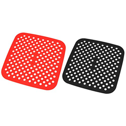 Tlilyy Paquete de 2 Revestimientos Reutilizables para Freidora de Aire, Cuadrados,Alfombrillas de Silicona Antiadherentes para Freidora de Aire,Acceso características
