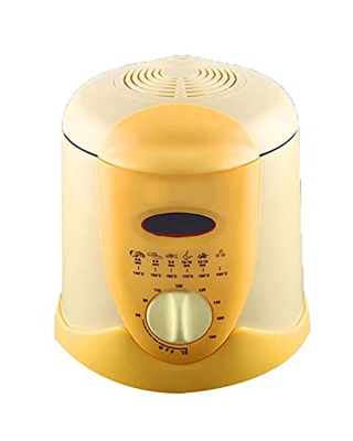 BAPRRJY Freidora Eléctrica Portátil 0.9L Mini Home Deep Fat Fryer Control De Temperatura Ajustable Y 5 Menús Preestablecidos Fácil De Limpiar