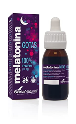 Soria Natural - Melatonina gotas - Complemento alimenticio - Regulacion del sueño, insomnio - 1,8 mg bote 50 ml - Jet-lag - Antiedad