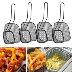 Cesta para freír cuadrada, 4 piezas Cesta para freír de acero inoxidable Cesta de malla para cocinar Colador Papas fritas Comida Utensilios de cocina( en oferta