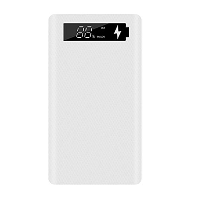 Tlilyy VersióN de Carga RáPida 6X18650 Estuche de Banco de EnergíA Dual USB Carga de TeléFono MóVil QC 3.0 PD Soporte para BateríA Caja de Carga-Blanc