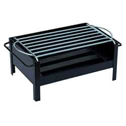 MUEBLIX.COM | Barbacoa Portátil Escarrilla | Barbacoa Sobremesa Apta para Leña o Carbón Vegetal | Mini Parrilla de Mesa | Barbacoa para Camping | 40 x características