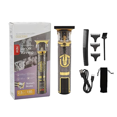 Cortapelos, Recargable, Inalámbrico, 3 Velocidades, Kit de Aseo para Cortapelos para Hombres, Negro Y Dorado