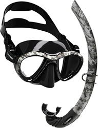 Cressi Metis + Córcega Combo, Máscara y Snorkel Unisex Adulto, Negro Hunter, Única características