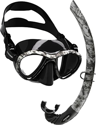 Cressi Metis + Córcega Combo, Máscara y Snorkel Unisex Adulto, Negro Hunter, Única