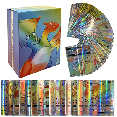 Cartas Comerciales VMAX, 55 Piezas Cartas Brillantes, Cartas Fantásticas, Divertidas Tarjetas Flash, Raro Arcoíris Serie Vmax, Versión En Inglés, Rega