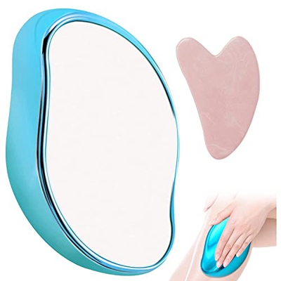 Crystal Hair Remover,Womens Hair Remover, Painless Physical Hair Removal Epilator,Crystal Hair Eraser,Herramienta de Depilación (azul)