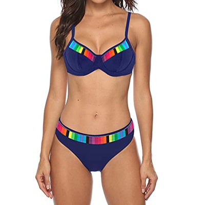 Nuevo 2022 Mujer Bikini Conjunto de Bikinis dos piezas Patchwork Ropa de Playa Sexy Push up Cintura bajo Bikini Tankinis Beachwear clásico elegante Ba