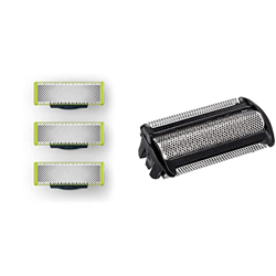 Philips OneBlade QP230/50 - Pack con 3 cuchillas de recambio & Philips TT2000/43 - Cabezal de recambio, color gris en oferta