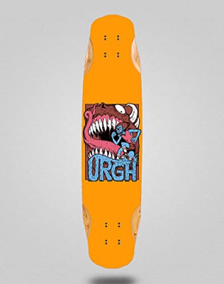 Urgh Skate Skateboard Longboard Deck Mix Bamboo 38x8.45 Monster Orange