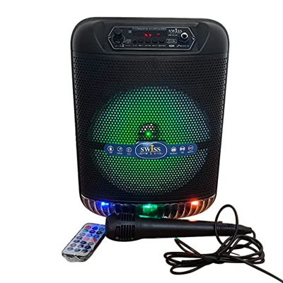 Altavoz Bluetooth Grande SW-8138 de Suelo Portátil Inalámbrico 8" con Karaoke | Empareja Dos Altavoces del Mismo Modelo Y Disfruta Doble De La Fiesta 