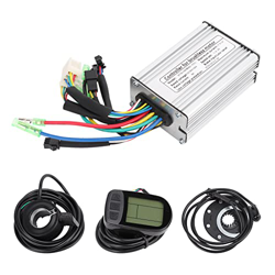 BuyWeek Controlador de Motor sin escobillas para Bicicleta eléctrica, Controlador de Velocidad de Motor sin escobillas 36V/48V 350W 17A con Acelerador características