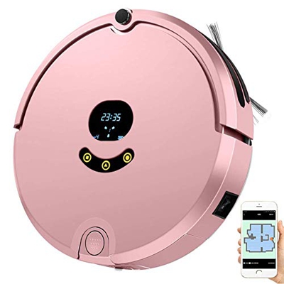 Robot Aspirador automático con Control Remoto Inteligente Aspirador 4 Tipos de Modo de Limpieza con Robot de Barrido de Tanque de Agua, Carga Trasera 