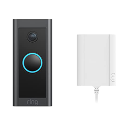 Ring Video Doorbell Wired + Adaptador de enchufe de Amazon | Vídeo HD, detección de movimiento avanzada y adaptador de enchufe | Prueba gratuita de 30 características