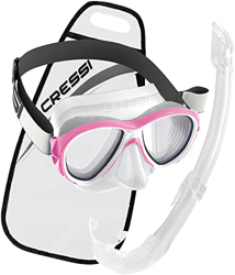 Cressi Samoa + Mexico Combo, Mascarilla y Snorkel Unisex Adulto, Transparente/Rosa, Única en oferta