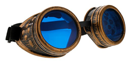 4sold Steampunk Blue Lenses Black Cyber Goggles Rave Goth Vintage Victorian Sunglasses Welding Cosplay Vintage Rustic Hippy Party Fancy Dress with set características