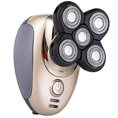 Men's Electric Razor 5-in-1 Electric Rotary Razor with Nose Hair Trimmer Hair Clipper Facial Cleaning Brush Waterproof and Can Also be Used for Travel