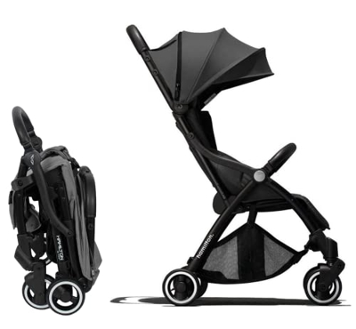 Cochecito Hamilton X1 Gris, Compacto y Plegable, Silla de Paseo Ligera hasta 22 kg, Cochecito premium con sistema de plegado con una sola mano, Carrit