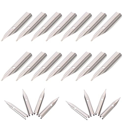NUOBESTY 20 Piezas Pluma de Acero Inoxidable Comic Pen Nib Set Pluma de Repuesto Plumillas Manga Plumillas Metal Pen Plumillas para Caligrafía Pluma E