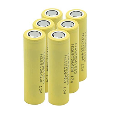 XATRF Batería de 3,7v 2500mah 18650, Alta Descarga 35a He4 Recargable para Banco de energía Linterna teléfono móvil portátil cámara 6 uds