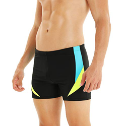 WHCREAT Bañadores de Hombre, Traje de Baño de Secado Rápido Pantalones Cortos de Natación Elásticos, Azul Amarillo, M en oferta