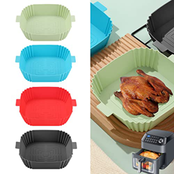 ANBOO 4 forros de silicona para freidora de aire, 19,6 cm, reutilizables, accesorios para freidora de aire para Cosori, Ninja, Torre precio
