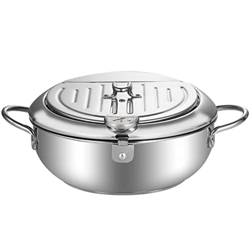 GANAZONO Olla para Freidora Tempura Sartén de Acero Inoxidable Utensilios de Cocina Japoneses Olla para Freír Papas Fritas Camarones Pollo características
