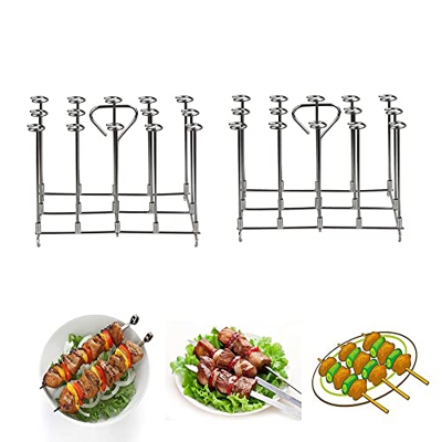 YAJOJO 2022 New Air Fryer Rack, Multifunctional Air Fryer Accessories, Stainless Steel Barbecue Stick, for Most Air Fryers Air Fryer Skewer (Size : 2)