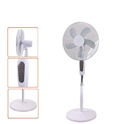 Floor Standing Fan Solar Energy-Saving Fan Remote Control Air Blower Timer Mute Shake Head Cooler with 4 Speed Settings Vertical Fan for Household Dor
