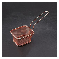 Cesta coladora de acero inoxidable tamiz para freír mini colador de patatas fritas con mango reforzado cesta blanqueadora (plata) (plata) características