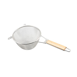 Colador Cesta de Spider Colador de cocina Mango largo Cesta de patatas de acero inoxidable Colador de malla fina Papas fritas Cesta blanqueadora (L) ( características