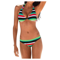 Bikini Deportivo Mujer,Traje de baño de Mujer de Dos Piezas con Estampado de Correa Traje de baño de baño con Chaleco características